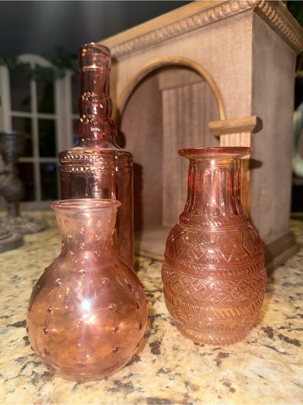 Set of 3 Terracotta Pink Vasess - Home Accents